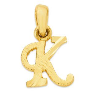 10k Real Solid Gold K Initial Charm Letter - Personalized Jewelry Gifts for Her